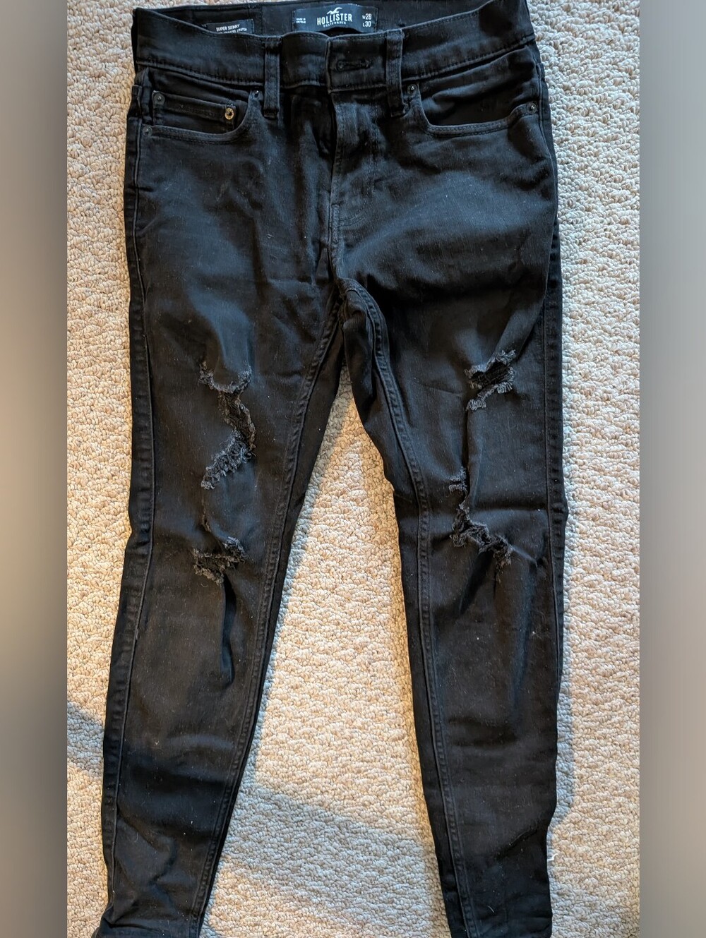 Hollister Black Distressed Skinny Jeans
